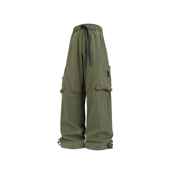 Herren Baggy-Cargo-Hose im Tech-Utility-Stil mit großvolumigen Klapptaschen, elastischem Bund und verstellbarem Kordelsaum Drune