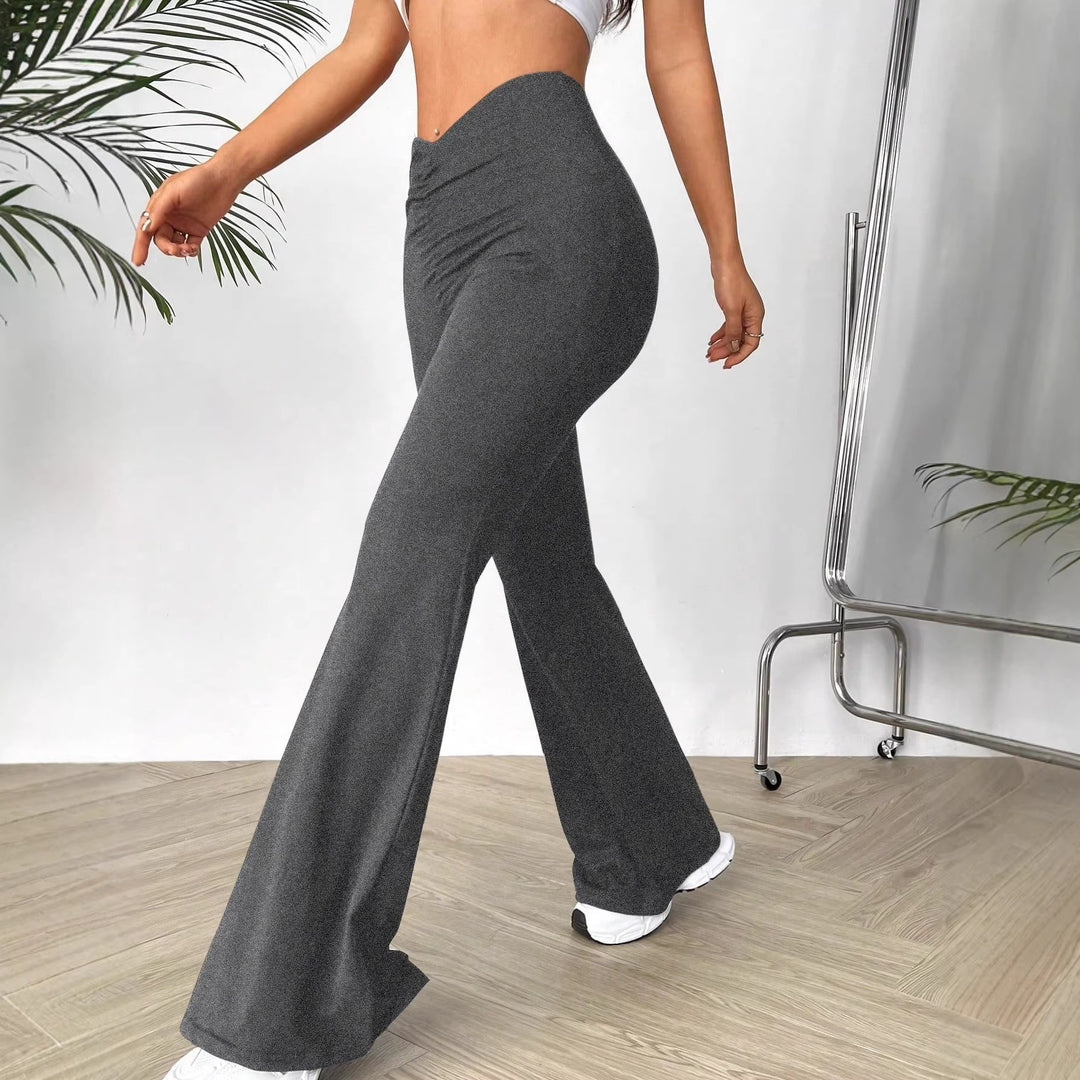 Damen Hochtaillierte Bootcut-Hose Drune