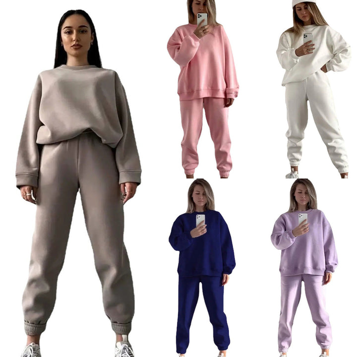 Damen lässiges Sweatshirt und Jogginghose Set aus weichem Material mit Gummizug und hohem Tragekomfort Drune