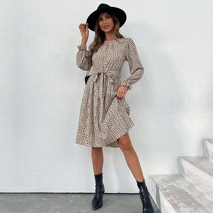 Damen Midikleid mit geraffter Taillenbinde und Plissée-Rock Drune