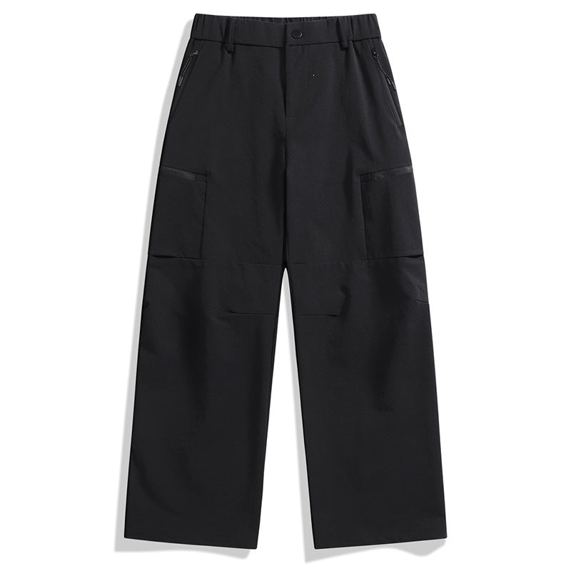 Herren weite Utility-Cargohose mit Reißverschluss‑Taschen und vorgeformten Knien Drune