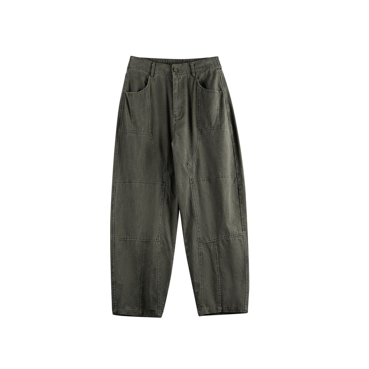 Damen Relaxed-Fit Workwear-Hose mit hoher Leibhöhe und aufgesetzten Taschen Drune