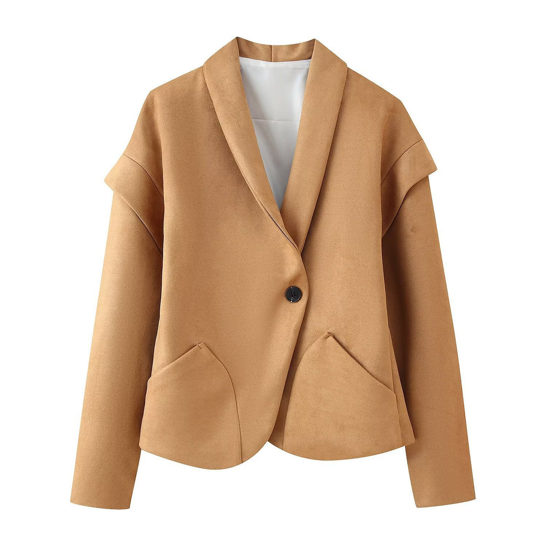 Damen elegante Blazerjacke mit praktischen Taschen und modernem Schnitt Drune