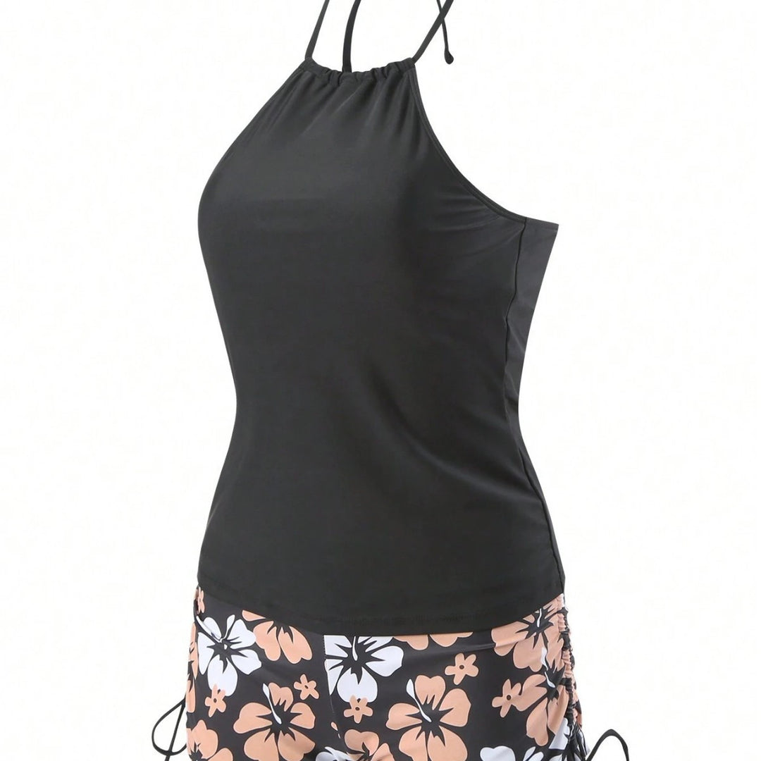 Damen Sportives Tankini-Set mit Blumendruck Drune