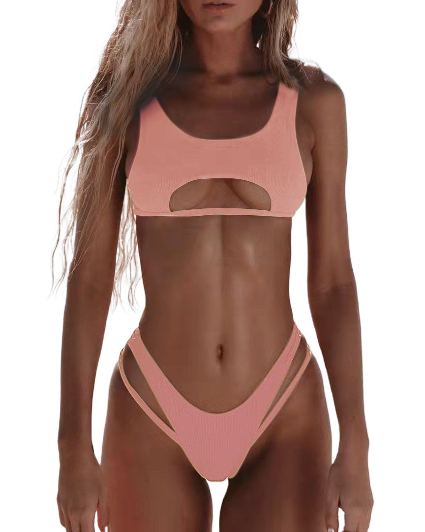 Damen Extravagantes Badeoberteil mit Cut-Outs Drune