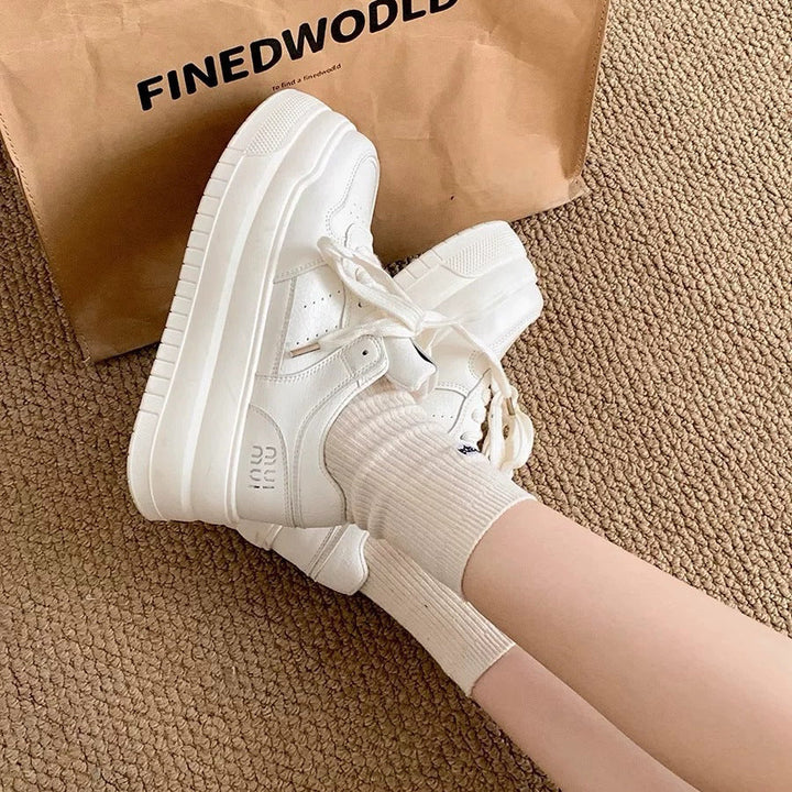 Damen Plattform Sneakers Drune