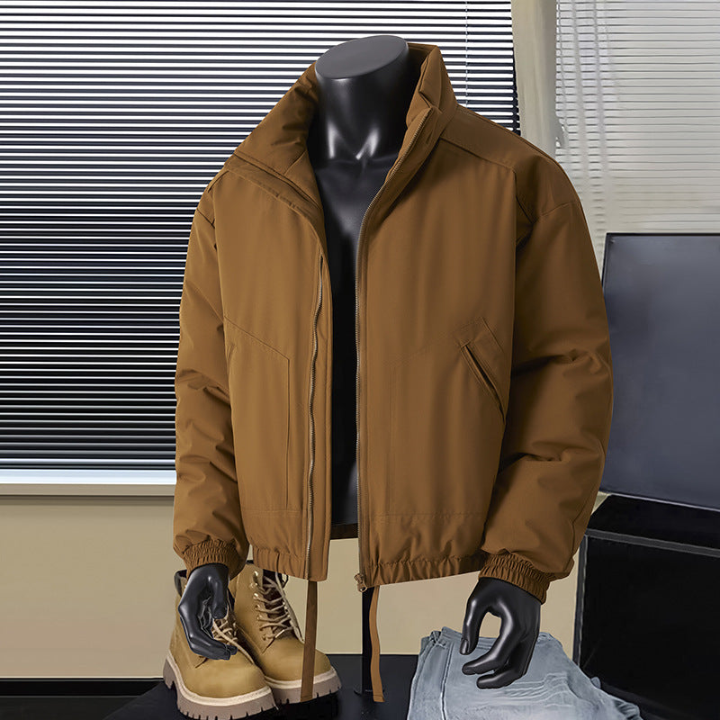 Herren Thermo‑isolierte Kurzblouson‑Jacke mit Stehkragen und Tunnelzugbund Drune