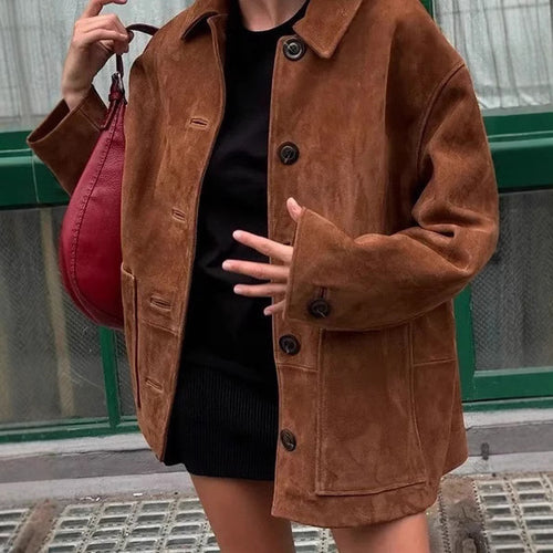 Damen trendige Utility-Jacke aus hochwertigem Material mit praktischen Taschen Drune
