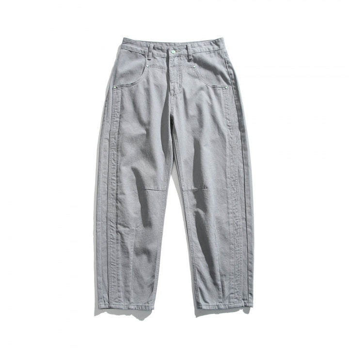 Herren Lässige Relaxed‑Fit Jeanshose mit Ziernähten und Knieabnähern Drune