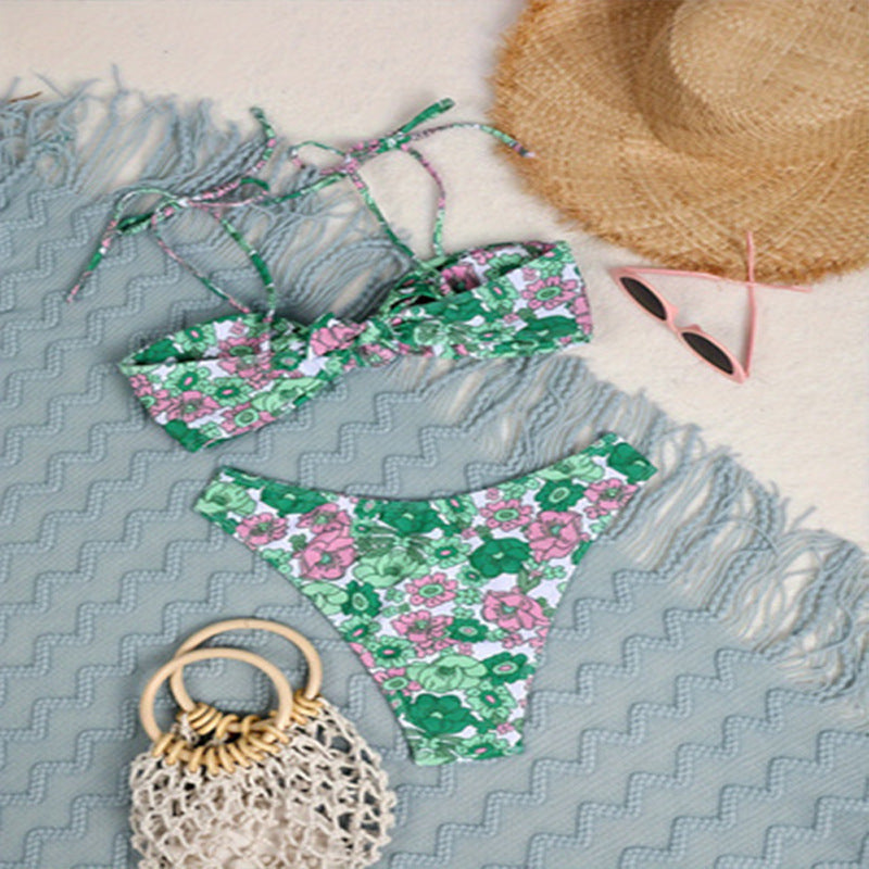 Damen Triangel-Bikini mit verspielten Trägern Drune