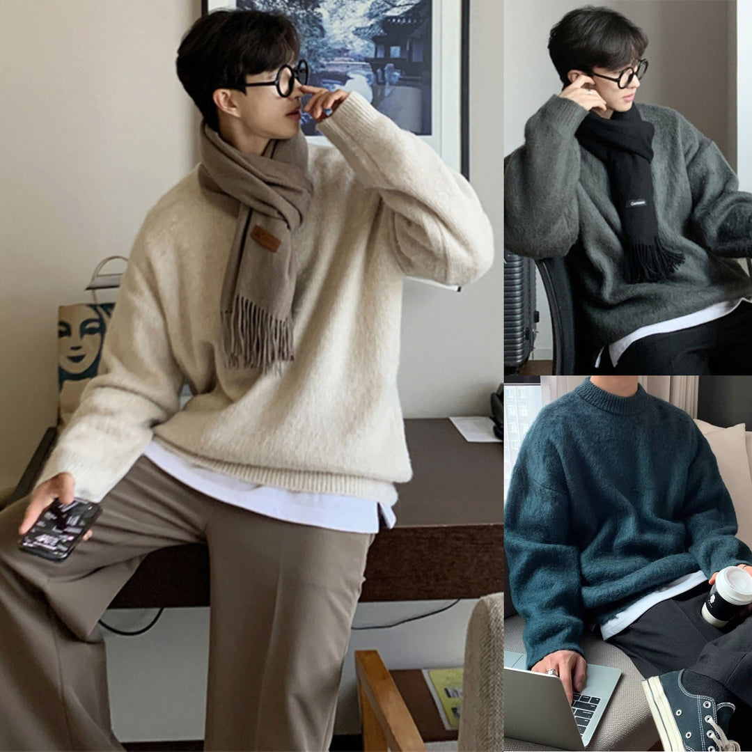 Herren Bequemer Strickpullover Drune