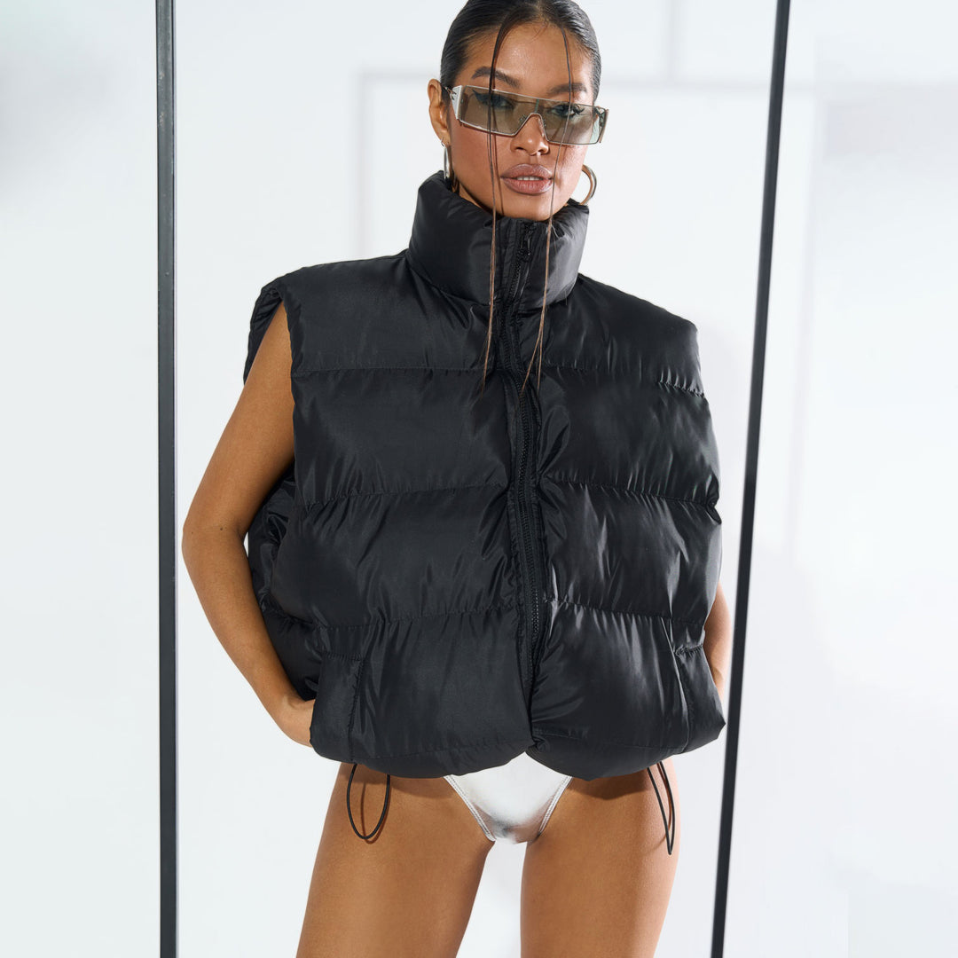 Damen Puffer-Weste mit hohem Kragen und trendy Schnitt Drune