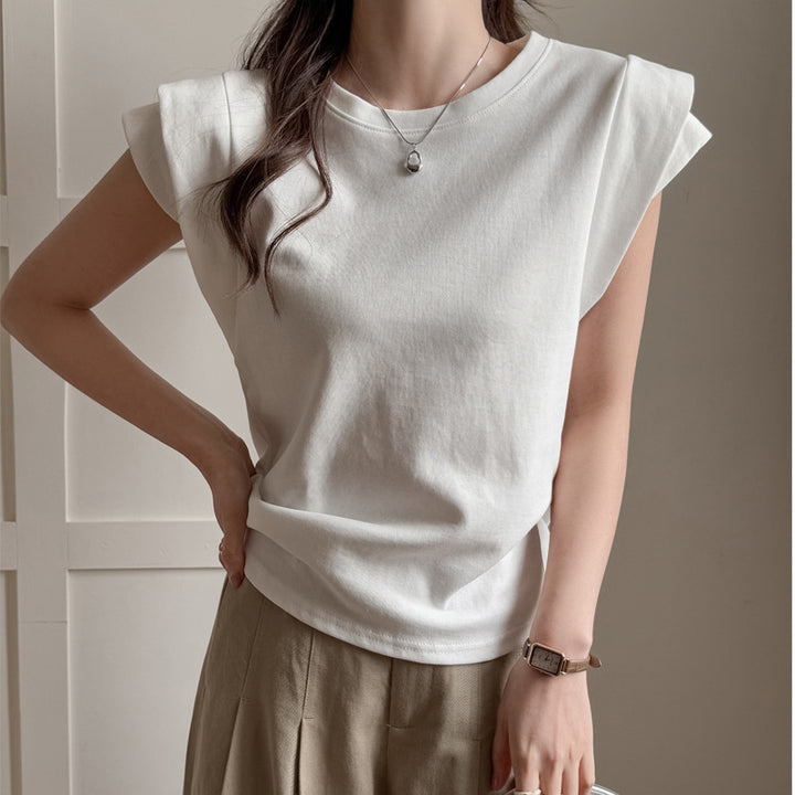 Damen elegantes Basic Shirt mit modischem Schnitt und bequemen Kurzarm Drune