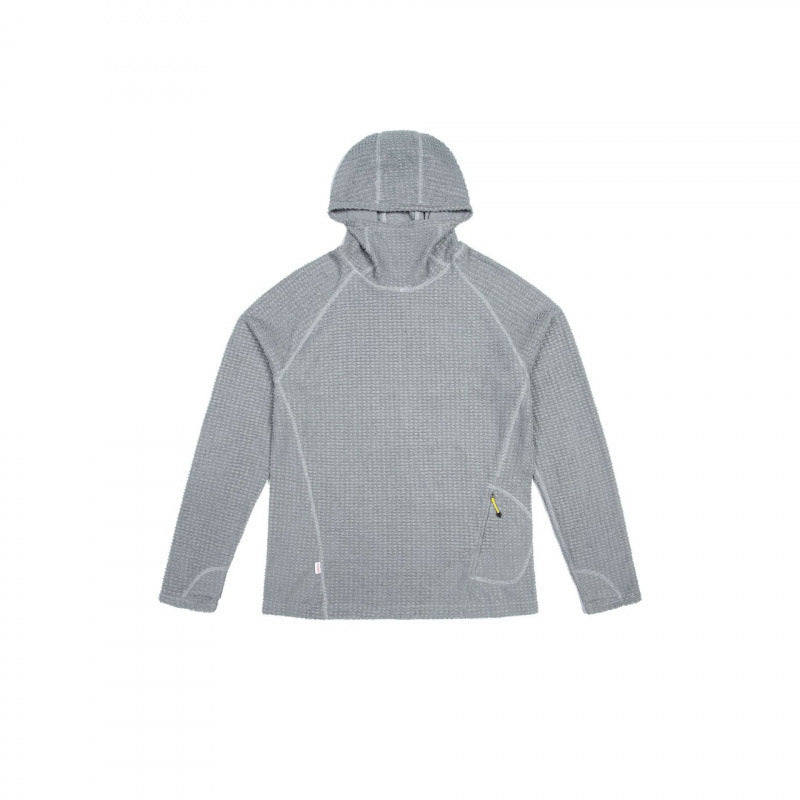 Unisex Texturierter Kapuzenpullover im Boxy‑Cut aus Waffelstrick mit Raglanärmeln und aufgesetzter Tasche Drune