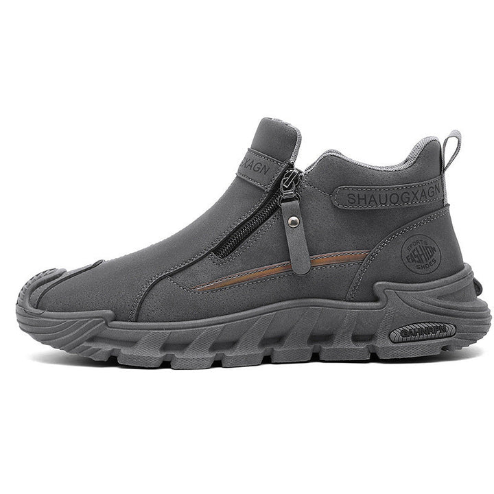 Damen Modische High-Top Sneakers mit seitlichem Reißverschluss und dämpfender Sohle Drune