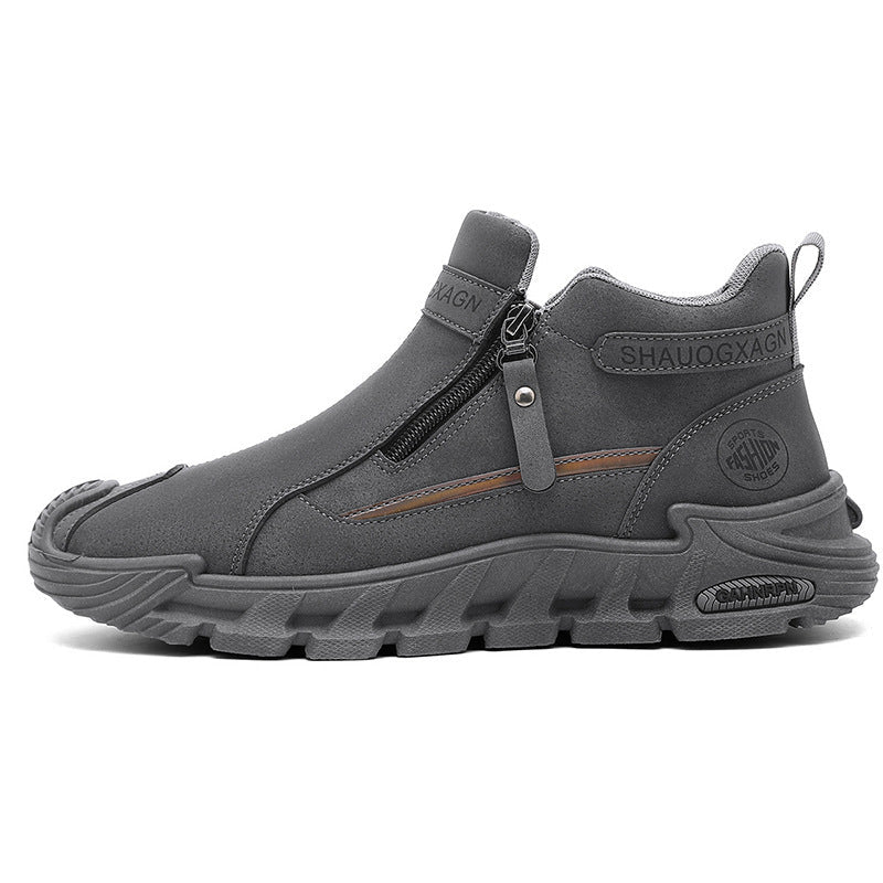 Damen Sportliche High-Top Sneakers mit einzigartigem Reißverschluss und dämpfender Sohle Drune