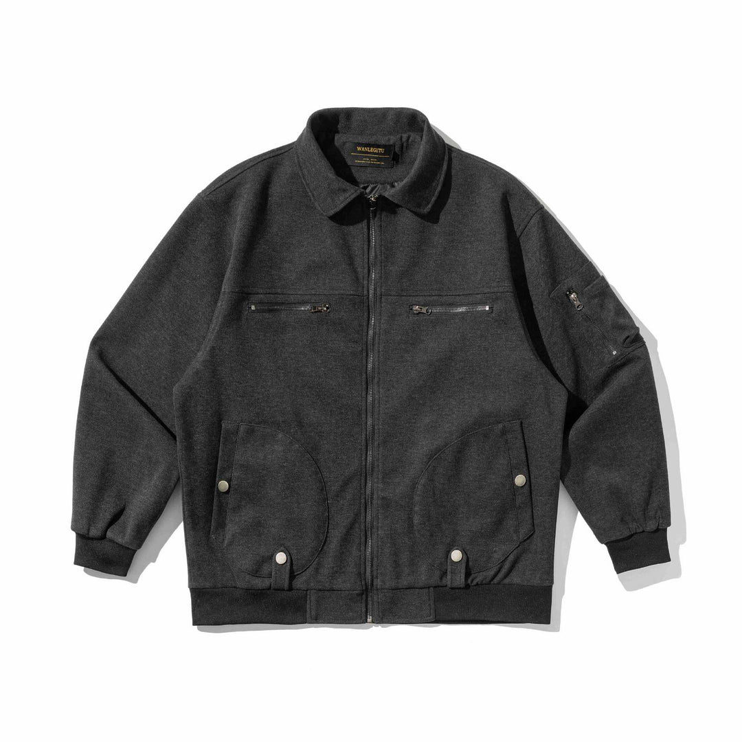 Herren Kurzblouson im Utility‑Style mit gesteppter Front, Zip‑Brusttaschen und Rippbündchen Drune