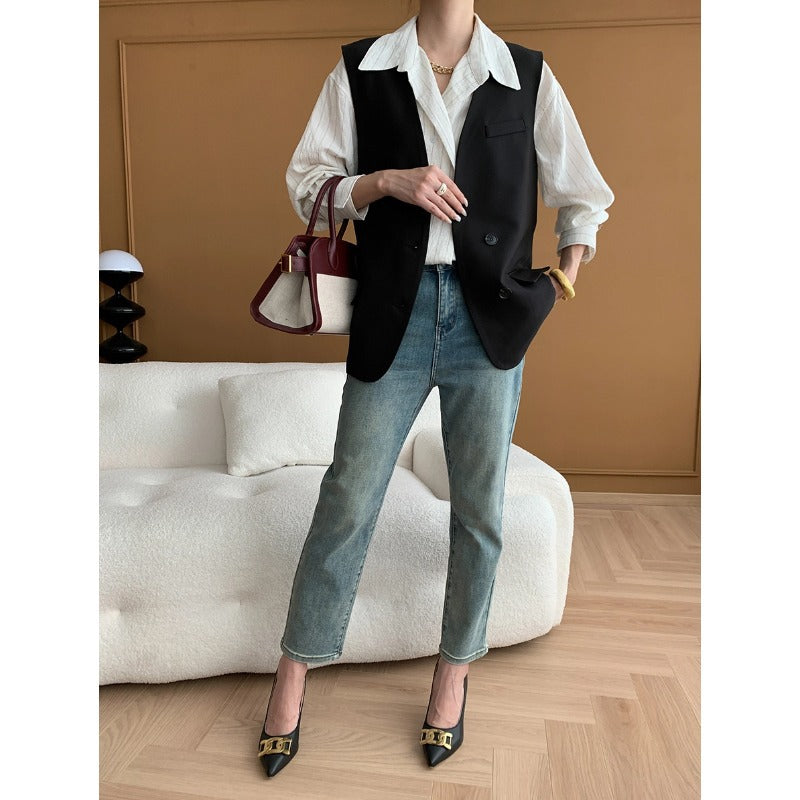 Damen elegante Weste mit modernen Details und klassischem Schnitt Drune