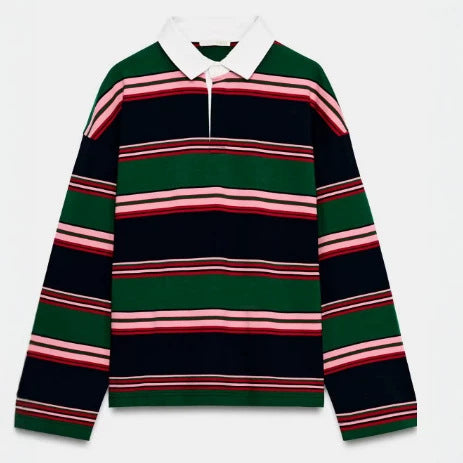 Damen Feinstrick-Poloshirt-Cardigan mit kurzem Arm und durchgehendem Reißverschluss Drune