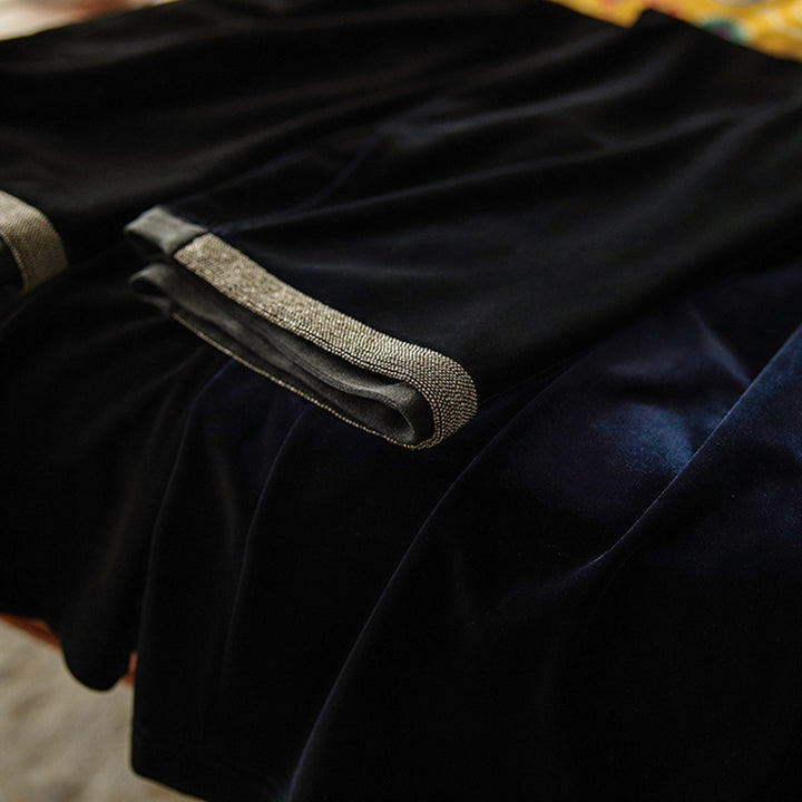 Damen Elegante und fließende Velours-Hose Drune