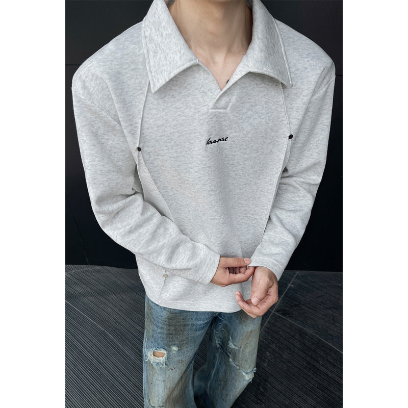Herren Sportliches Langarm-Poloshirt Drune
