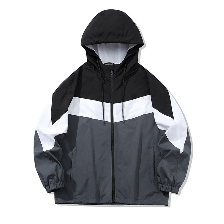 Herren Sportliche Übergangsjacke mit hohen Kragen und Farbblockdesign Drune