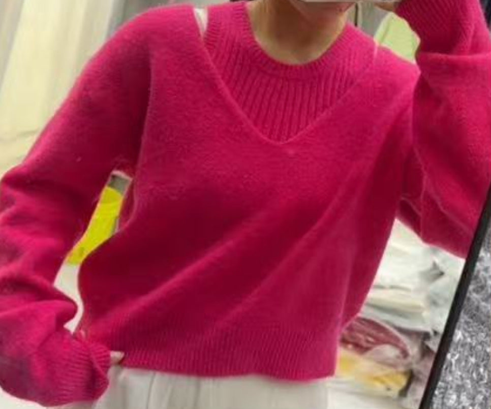 Damen lässiger Strickpullover Drune