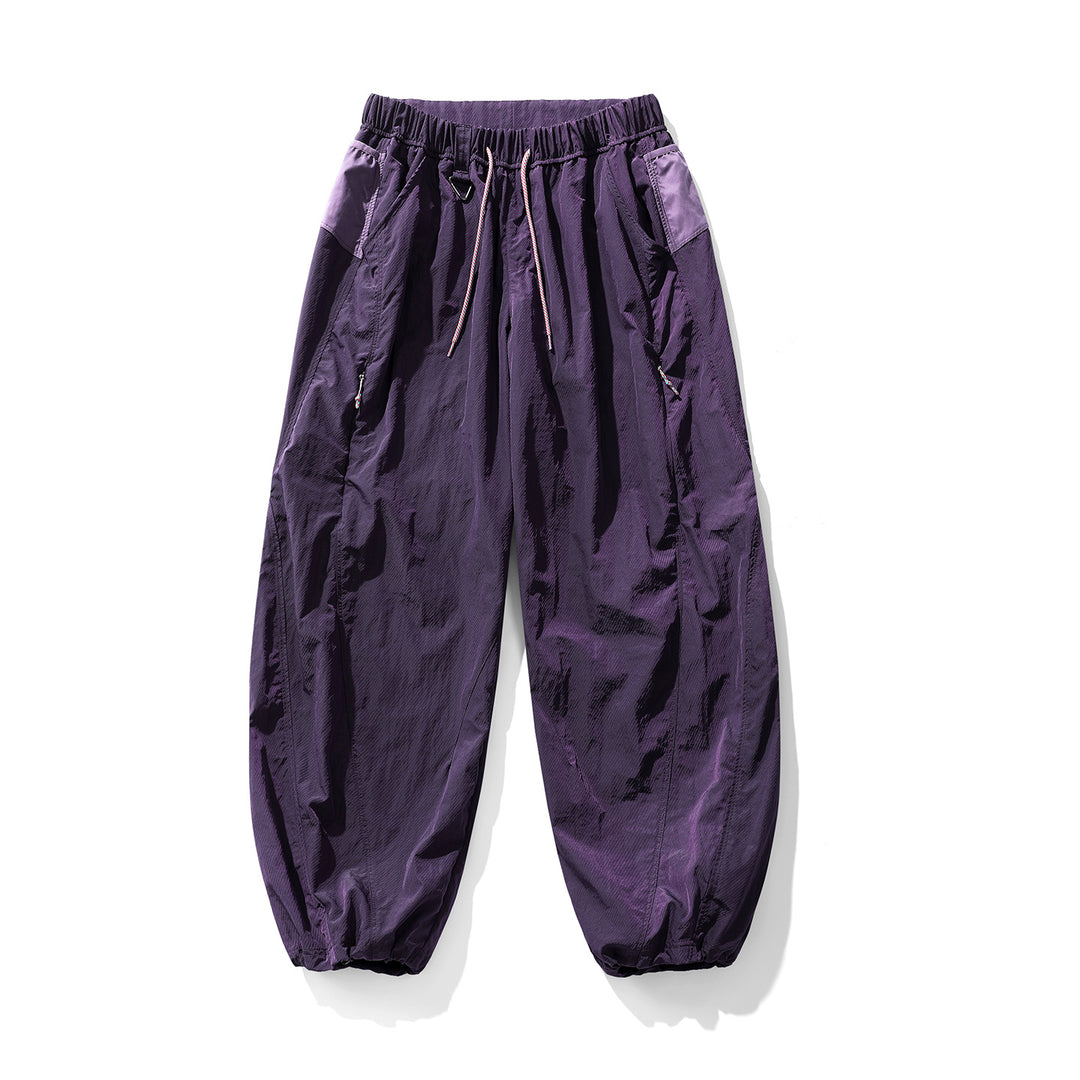 Herren Balloon-Silhouette Ripstop-Freizeit-Hose mit elastischem Tunnelzugbund, Zip-Taschen und D-Ring Drune