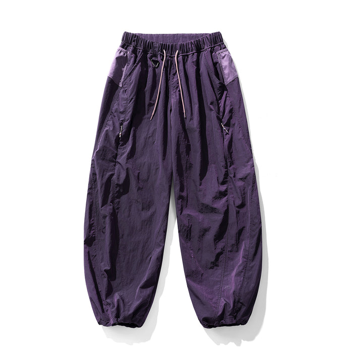 Herren Balloon-Silhouette Ripstop-Freizeit-Hose mit elastischem Tunnelzugbund, Zip-Taschen und D-Ring Drune