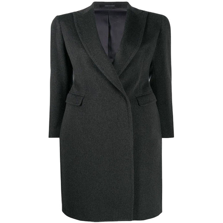 Damen Schlanker Tailoring-Longcoat mit Schalkragen, taillierter Nahtführung und verdeckter Knopfleiste Drune