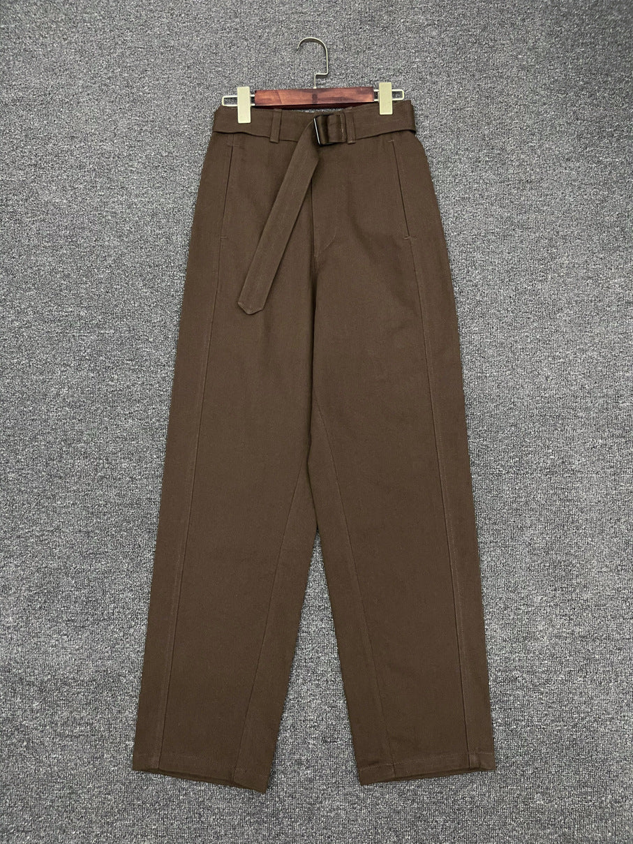 Damen Elegante und bequeme High-Waist-Hose mit Gürtel Drune