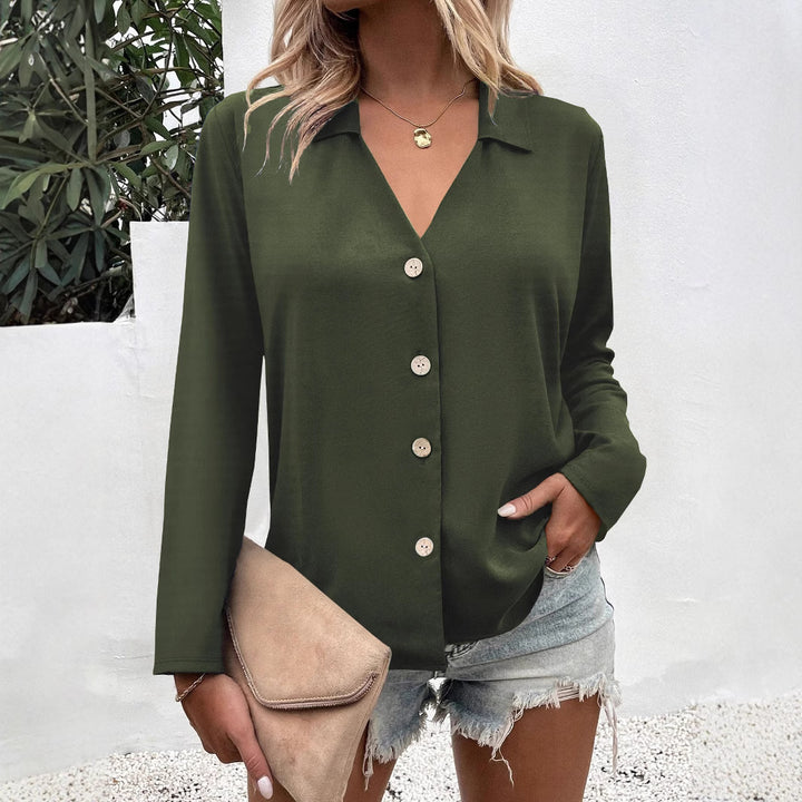 Damen Elegante Bluse mit Knopfleiste Drune