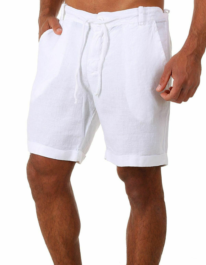 Herren lässige Leinenkurze Shorts mit verstellbarem Bund und praktischen Taschen Drune
