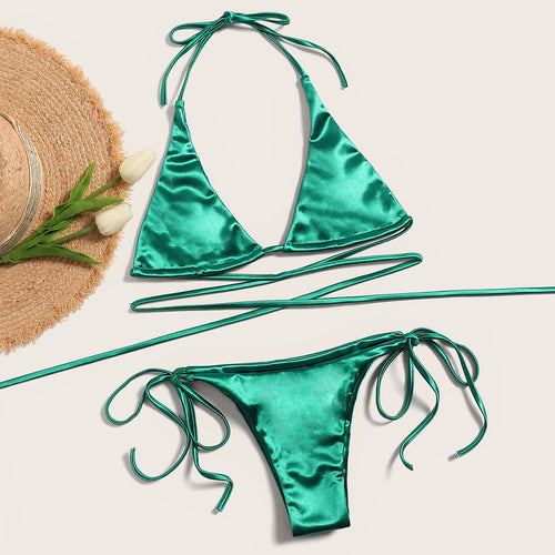 Damen Triangel-Bikini mit verführerischem Satin-Finish Drune