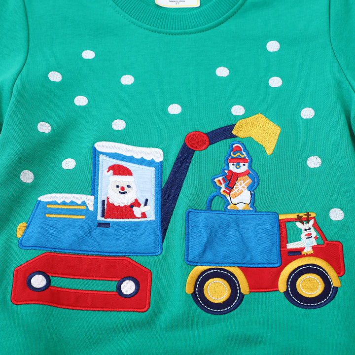 Jungen Sweatshirt mit festlichem Baustellenmotiv Drune