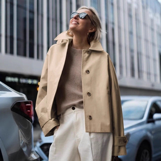 Damen Urbanistische Freizeitjacke mit hohem Kragen Drune