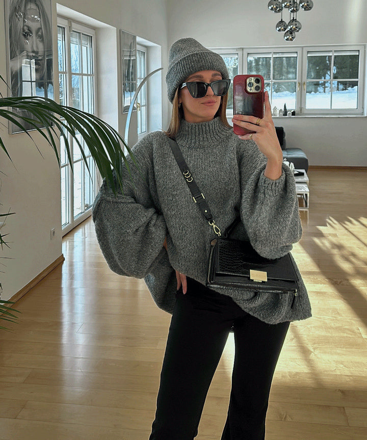 Damen oversized Strickpullover mit gemütlichem Schnitt und modernen Ärmeln Drune