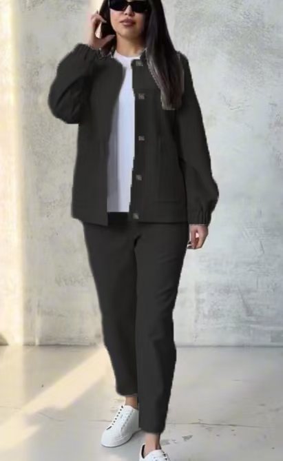 Damen Sportliche Freizeitjacke und bequeme Hose Set Drune