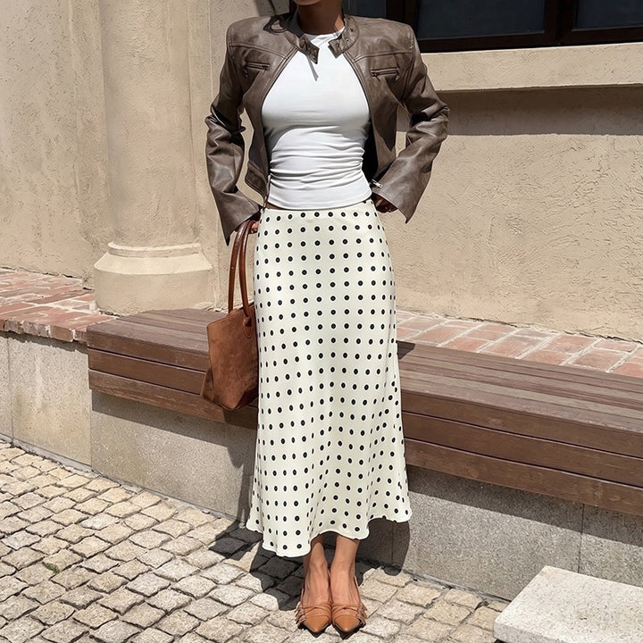 Damen Maxirock mit Punkten und elegantem Schnitt Drune