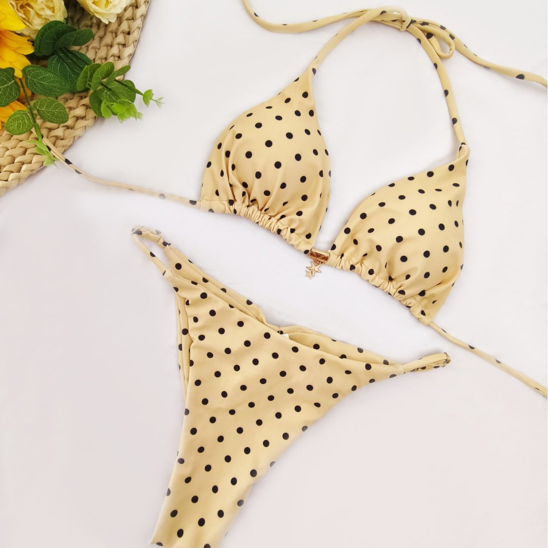 Damen Bikini-Set mit raffiniertem Polka-Dot-Design und verstellbarem Halter Drune