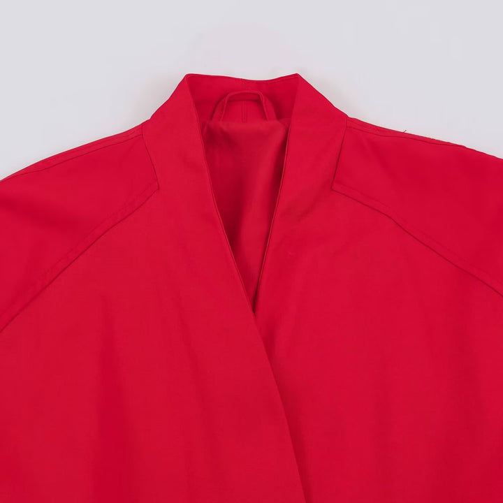 Damen leichter Kimono‑Blouson mit überschnittenen Ballonärmeln Drune