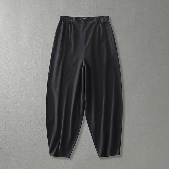 Damen Lässige, weite Haremshose mit elastischem Bund und tapered Knöchel Drune