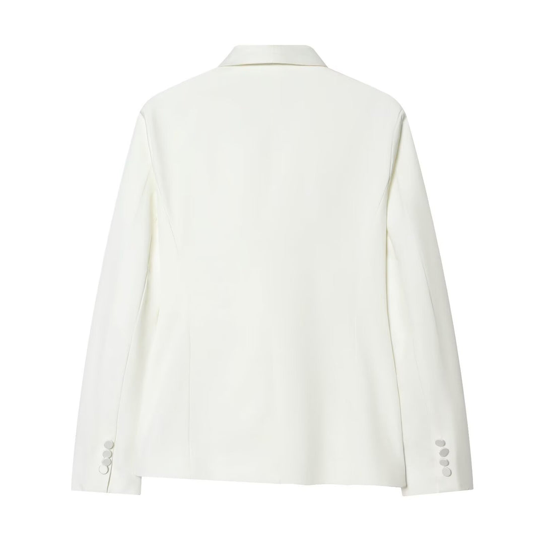 Damen Smoking-Blazer mit Schalkragen und Ein-Knopf-Verschluss Drune