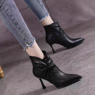 Damen Elegante Stiefeletten mit Schleifen-Detail Drune