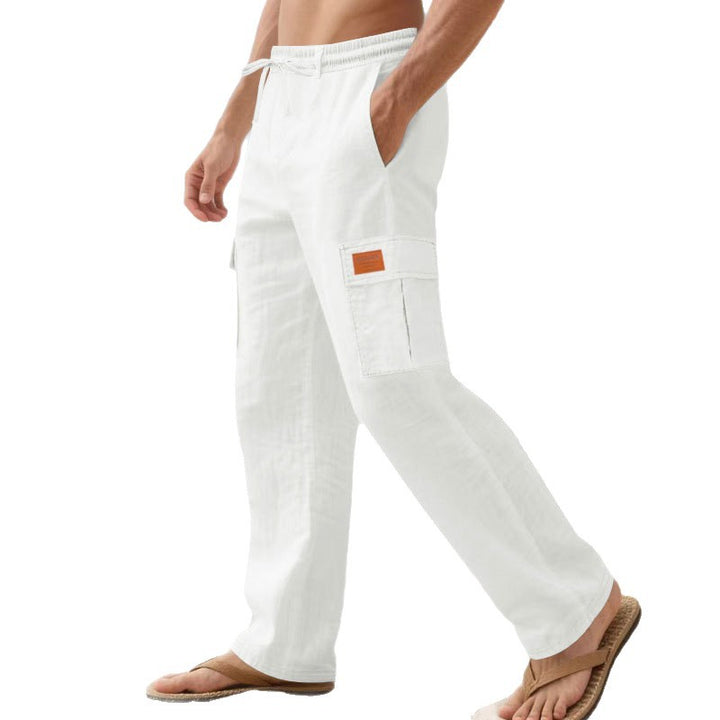 Herren nan maritime Strand-Cargohose im Relaxschnitt mit elastischem Tunnelzugbund Drune