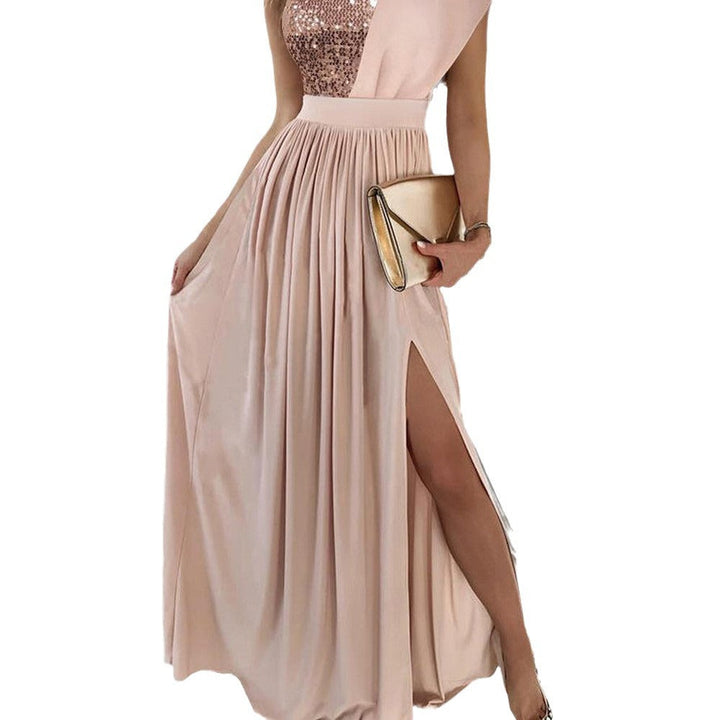 Damen Elegantes Abendkleid mit schimmerndem Oberteil und voluminösem Rock Drune