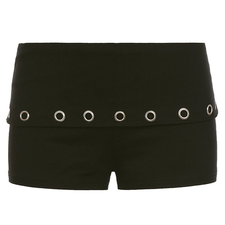 Damen Sportliche Shorts mit kontrastierendem Bund und eleganten Ösen Drune