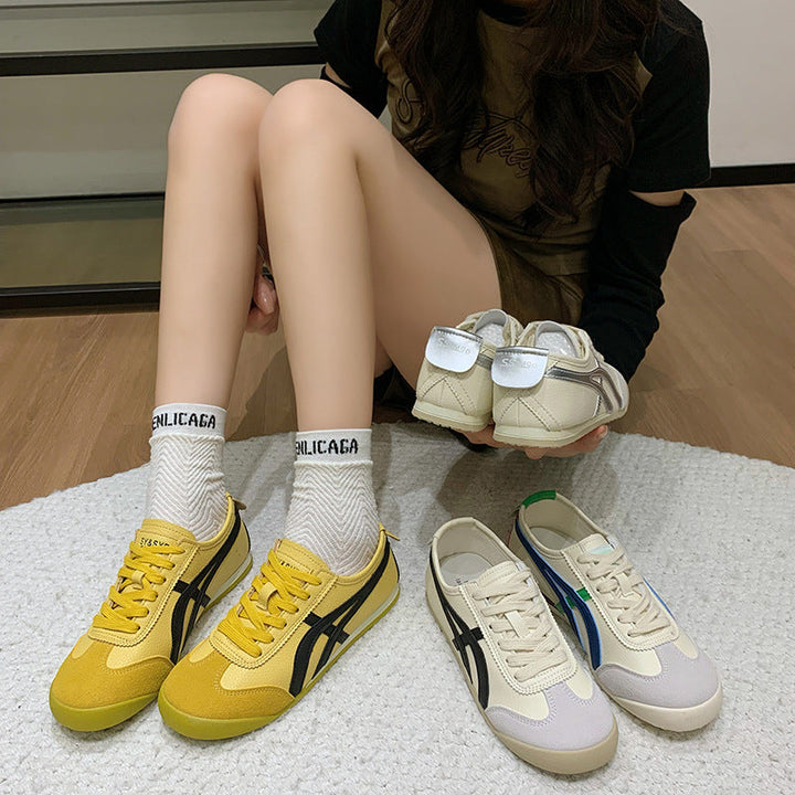 Damen Sportliche Sneakers im Retro-Design mit kontrastierenden Farbakzenten Drune