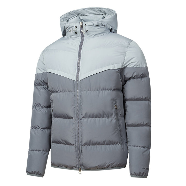 Herren Wattierte Kapuzen-Steppjacke mit Thermoisolierung, Zwei-Wege-Reißverschluss & verdeckten Reißverschlusstaschen Drune