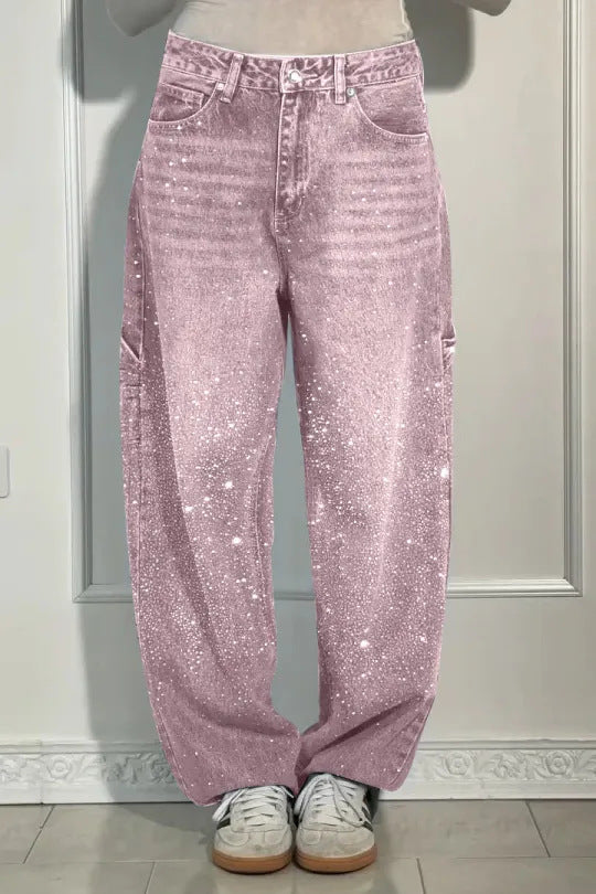 Femme Designer High-Waist-Jeans mit himmlischen Verzierungen Drune